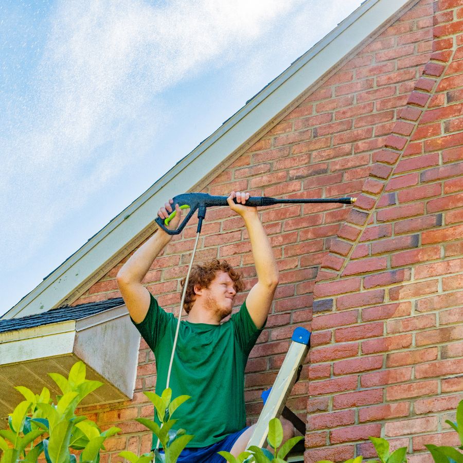 Diving right into our specialized house washing process, we employ state-of-the-art soft washing techniques to gently yet effectively remove dirt, grime, and harmful organisms from your home’s exterior. 